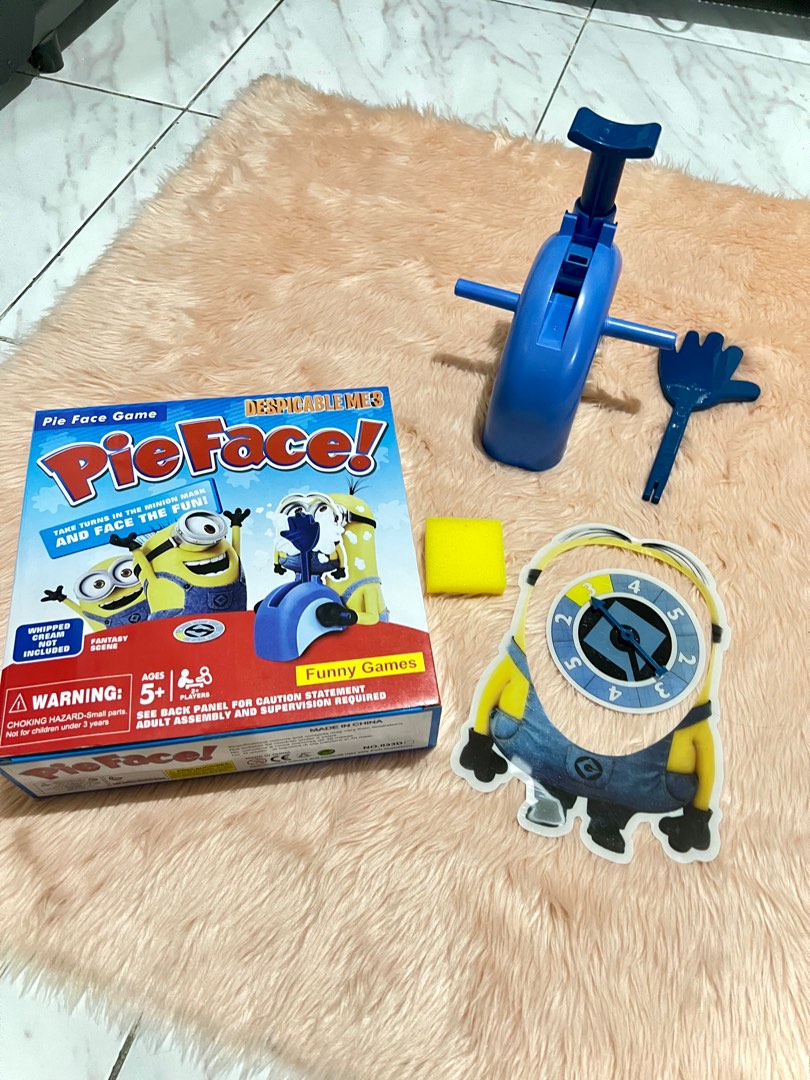 Minion Pie Face Game, Hobbies & Toys, Toys & Games on Carousell