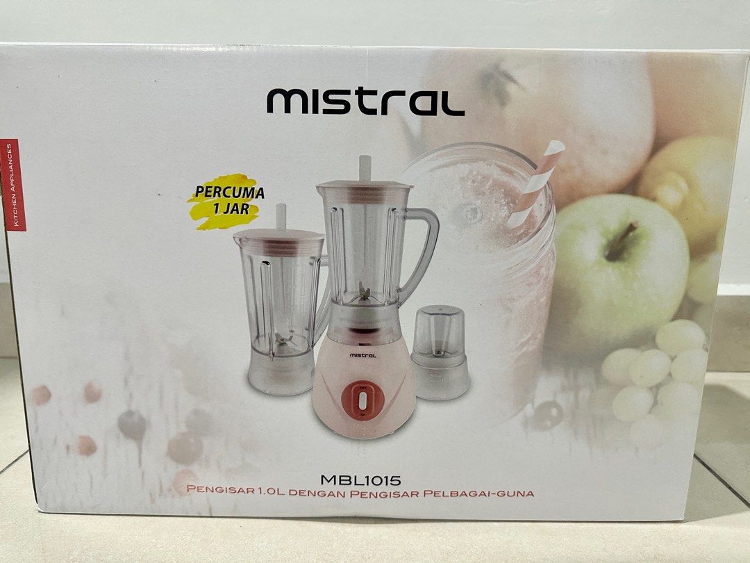 MISTRAL TWIN JUG BLENDER WITH DRY MILL GRINDER MBL1015, TV & Home