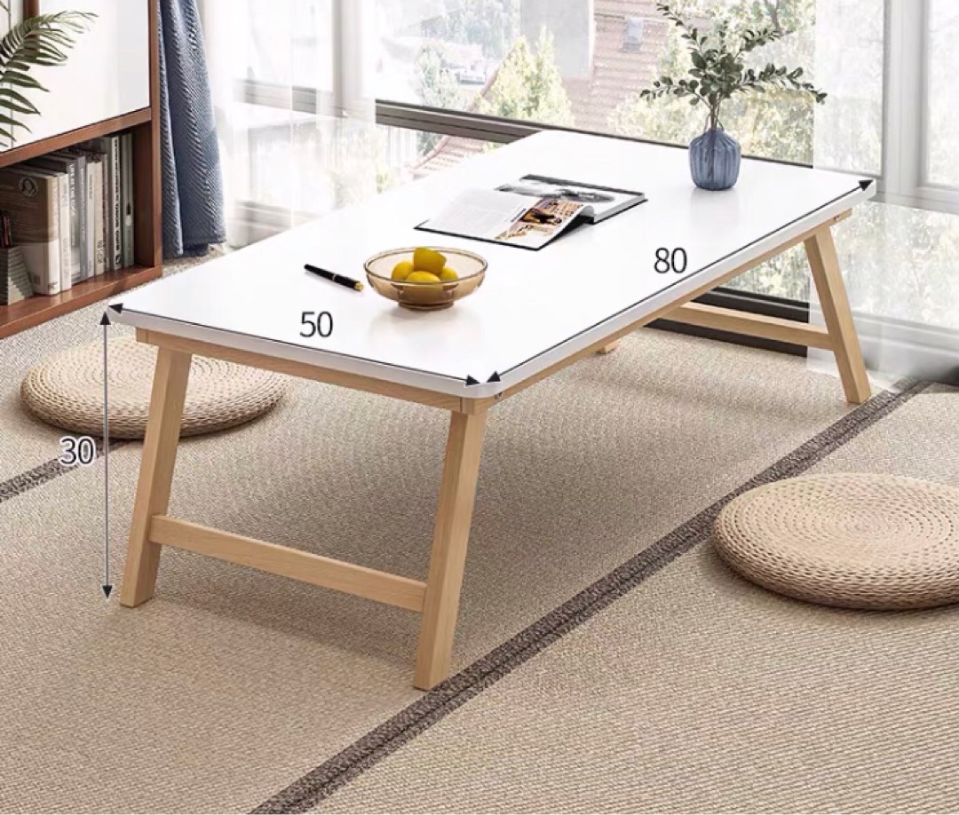 NEW Japanese Foldable Wooden Table 50 x 80 x 30, Furniture & Home