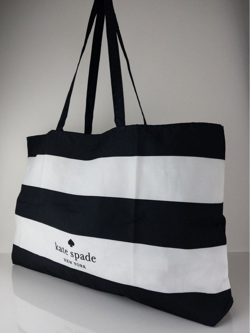NEW KATE SPADE GWP STRIPE CANVAS TOTE (BLACK MULTI), Women's Fashion, Bags  & Wallets, Tote Bags on Carousell