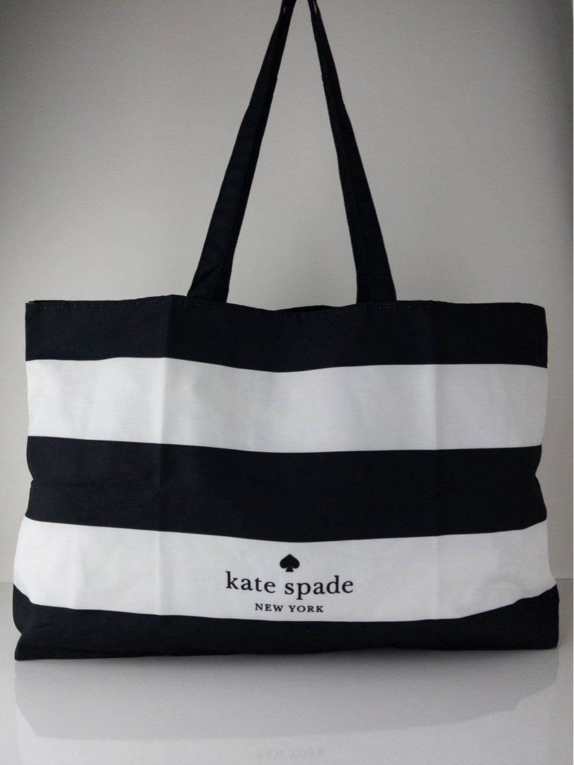 NEW KATE SPADE GWP STRIPE CANVAS TOTE (BLACK MULTI), Women's Fashion, Bags  & Wallets, Tote Bags on Carousell