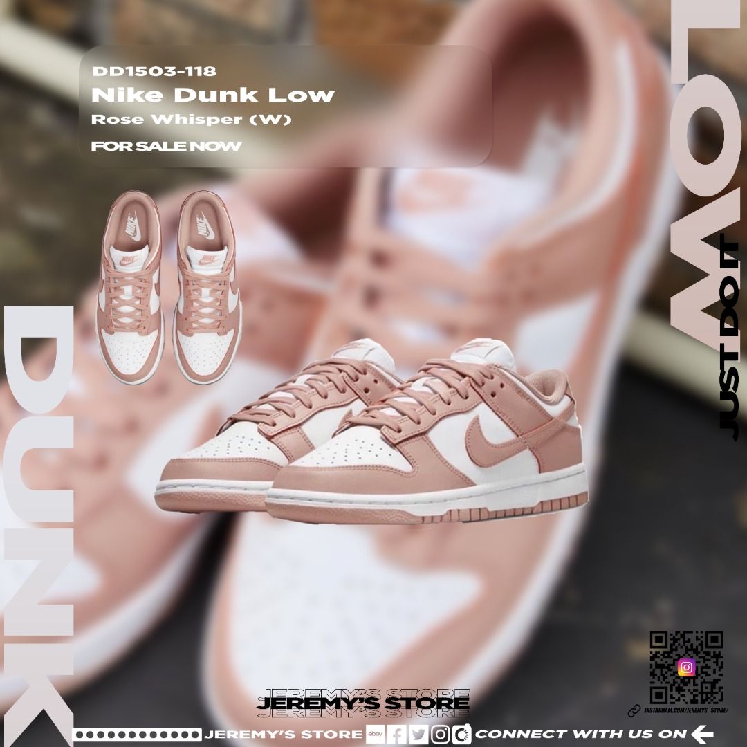 Nike Dunk Low Rose Whisper (W) PID: DD1503-118, 男裝, 鞋, 波鞋