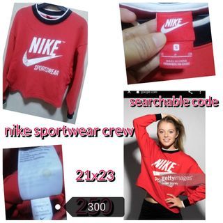 Nike sportswear crew with searchable code, semi croptop  small on tag  dimes 21x23