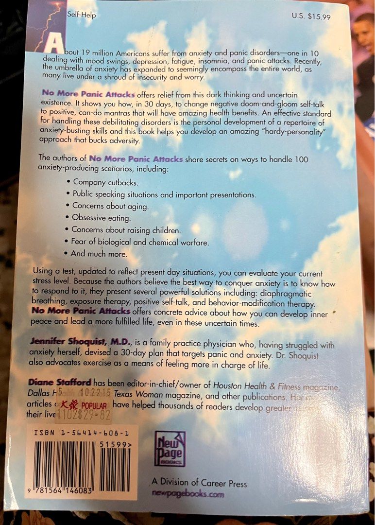 No More Panic Attacks: A 30-Day Plan for Conquering Anxiety By Jennifer