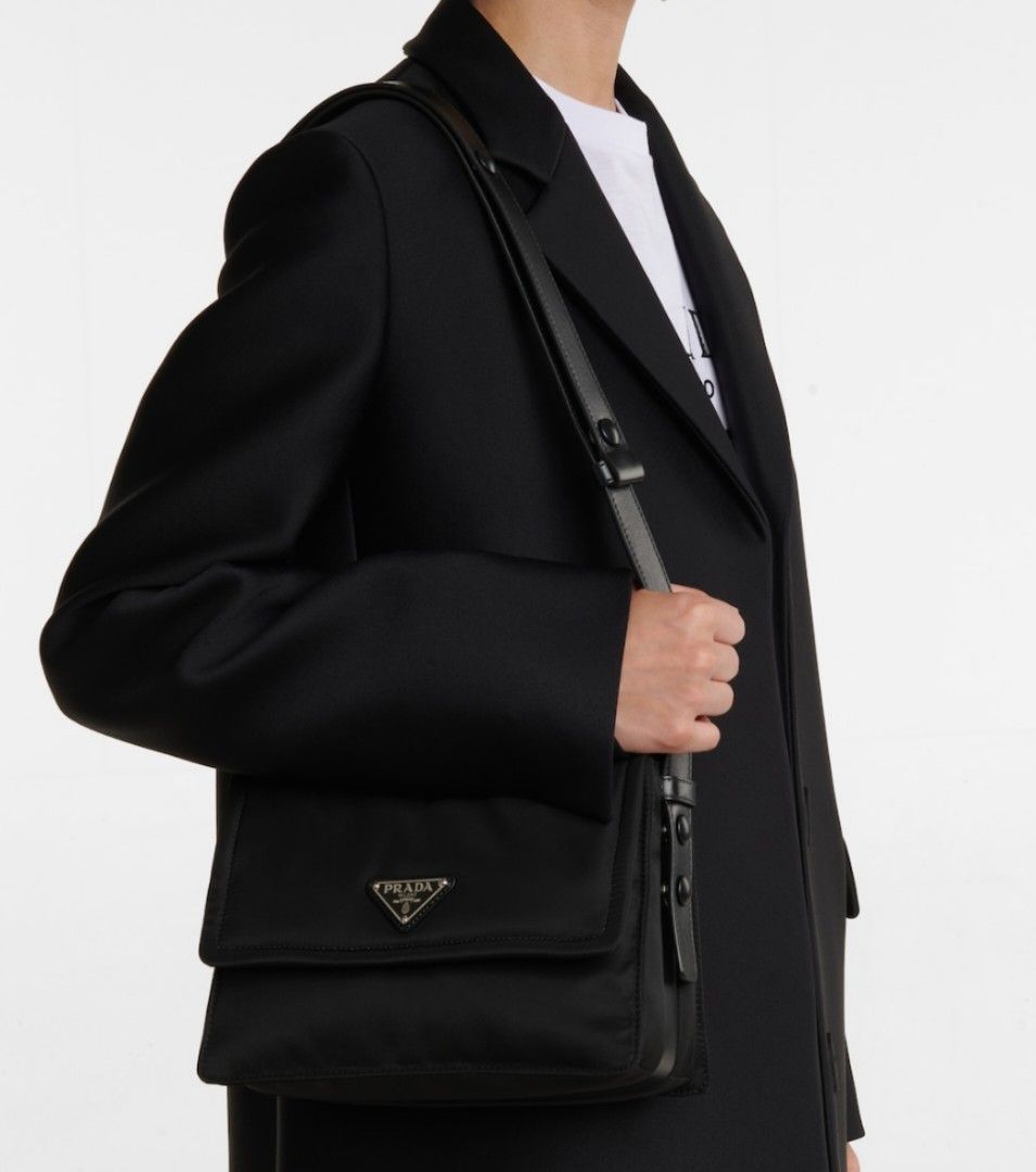 Prada Medium Padded Re-nylon Shoulder Bag - Black