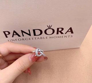 Pandora silver knotted ring in silver