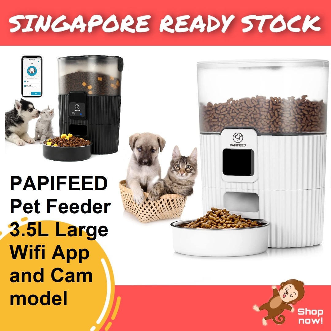 PAPIFEED Automatic Cat Dog Feeder Cam and APP Control WiFi Pet Smart