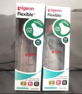 2 pcs Pigeon Flexible PP bottle 240ml/8oz