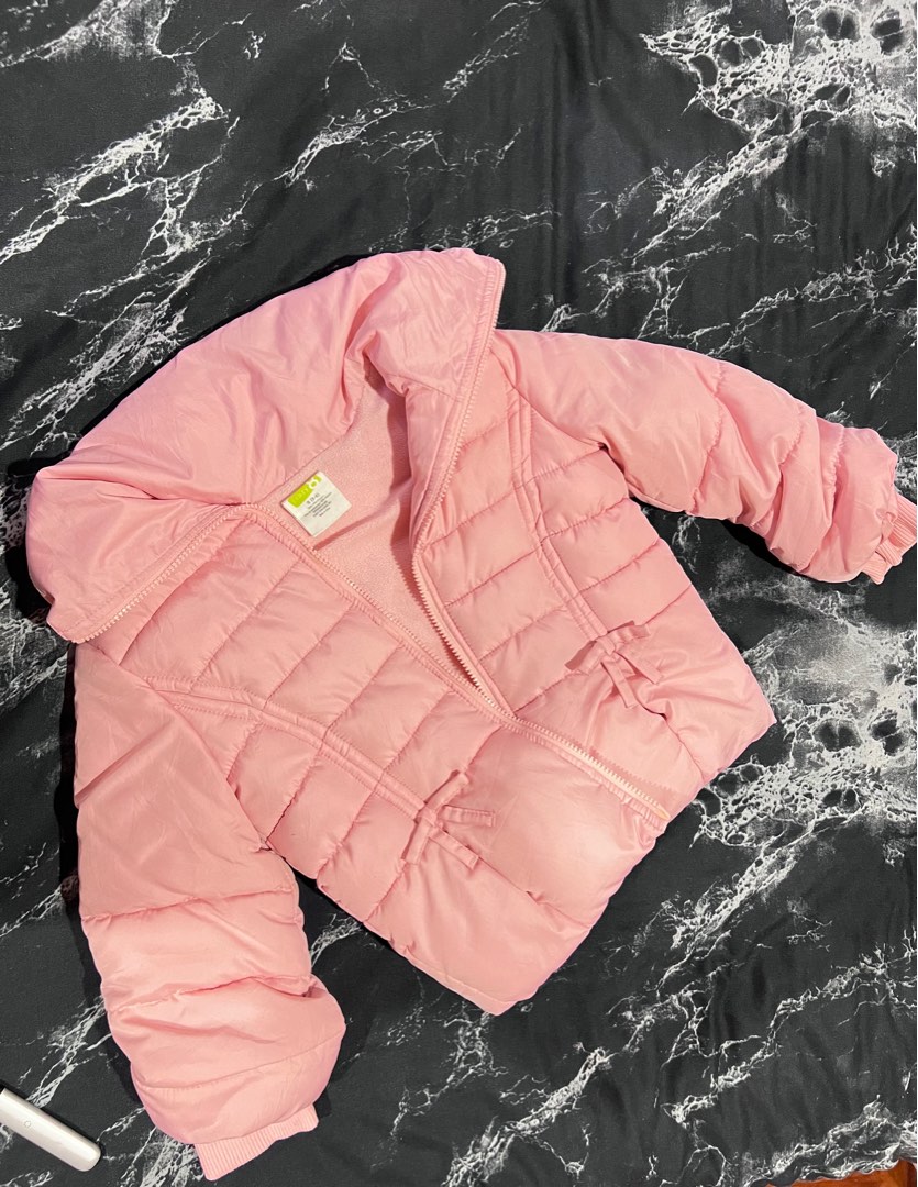 Pink puffer winter jacket kids, Babies & Kids, Babies & Kids Fashion on