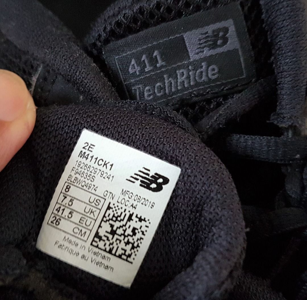 Premium New Balance Designer Sneakers NB 411 TechRide US 8 UK 7.5 Euro 41.5 High Performance Running Shoes Original Active Lifestyle Fashion