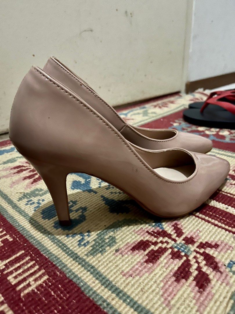 Primark patent nude heels wide fit