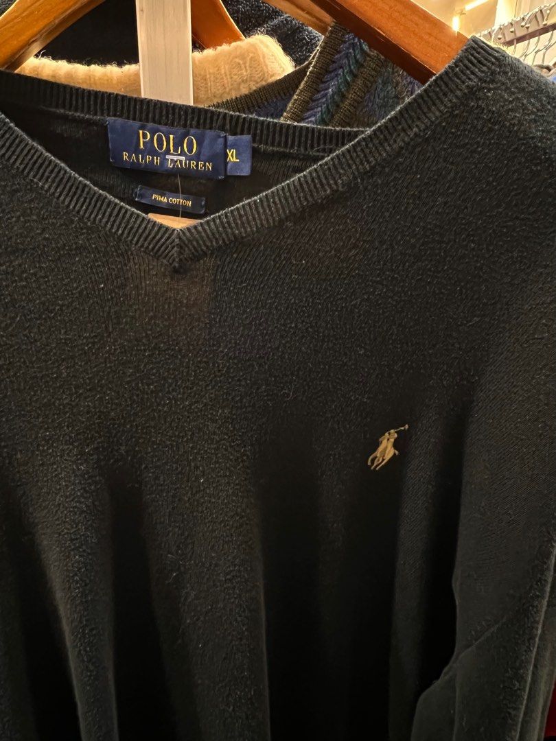 Ralph lauren gold label black sweater, Men's Fashion, Coats, Jackets and  Outerwear on Carousell