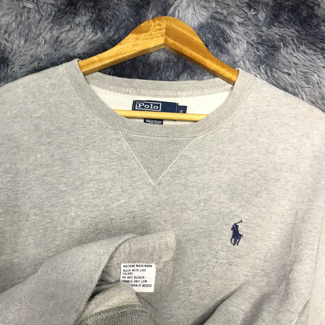 Ralph Lauren Cotton Sweater Gray, Men's Fashion, Tops & Sets, Tshirts & Polo  Shirts on Carousell