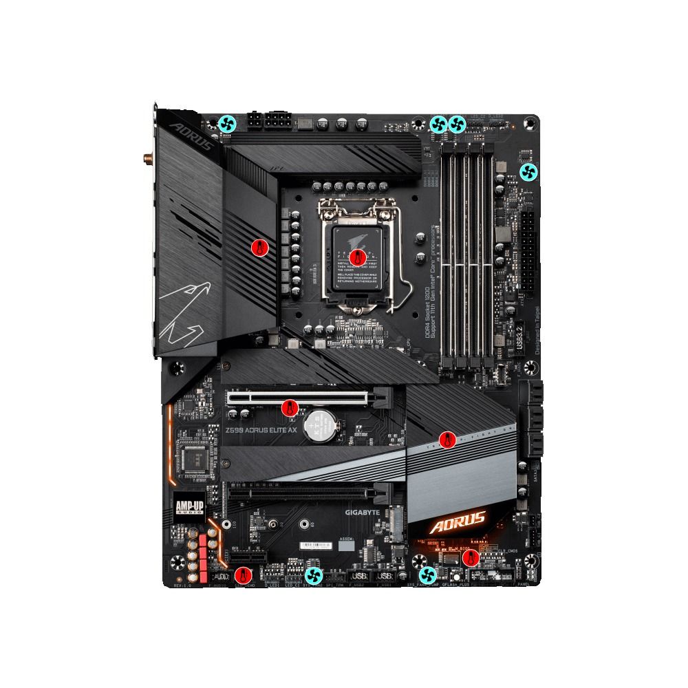 REFURBISHED GA-Z590-AORUS-ELITE-AX AORUS INTEL Z590 LGA1200 12+1 PHASE ...