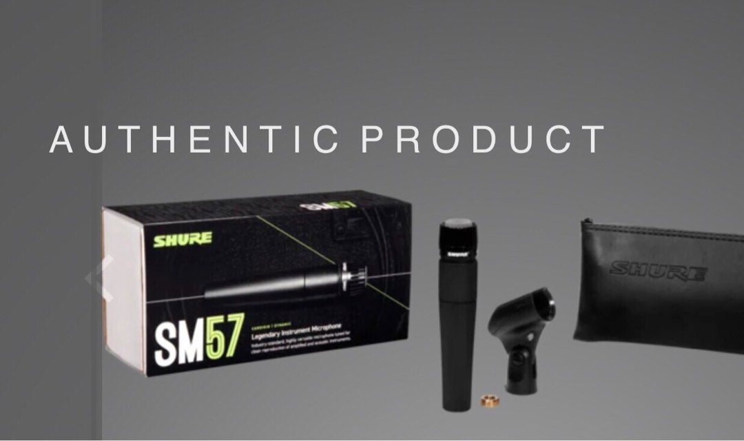 Shure SM57 (Category: Microphones) located in Makati City. Submitted by sounddimension.475 (Listing ID 1202912858, Image 1). Description: SHURE MICROPHONE MODEL: SM57 INSTRUMENTAL MIC DYNAMIC TYPE BRAND NEW ORIGINAL SHURE PRODUCT.