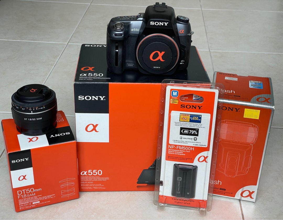 Sony A550 + SAL50F18 (A-mount), Photography, Cameras on Carousell
