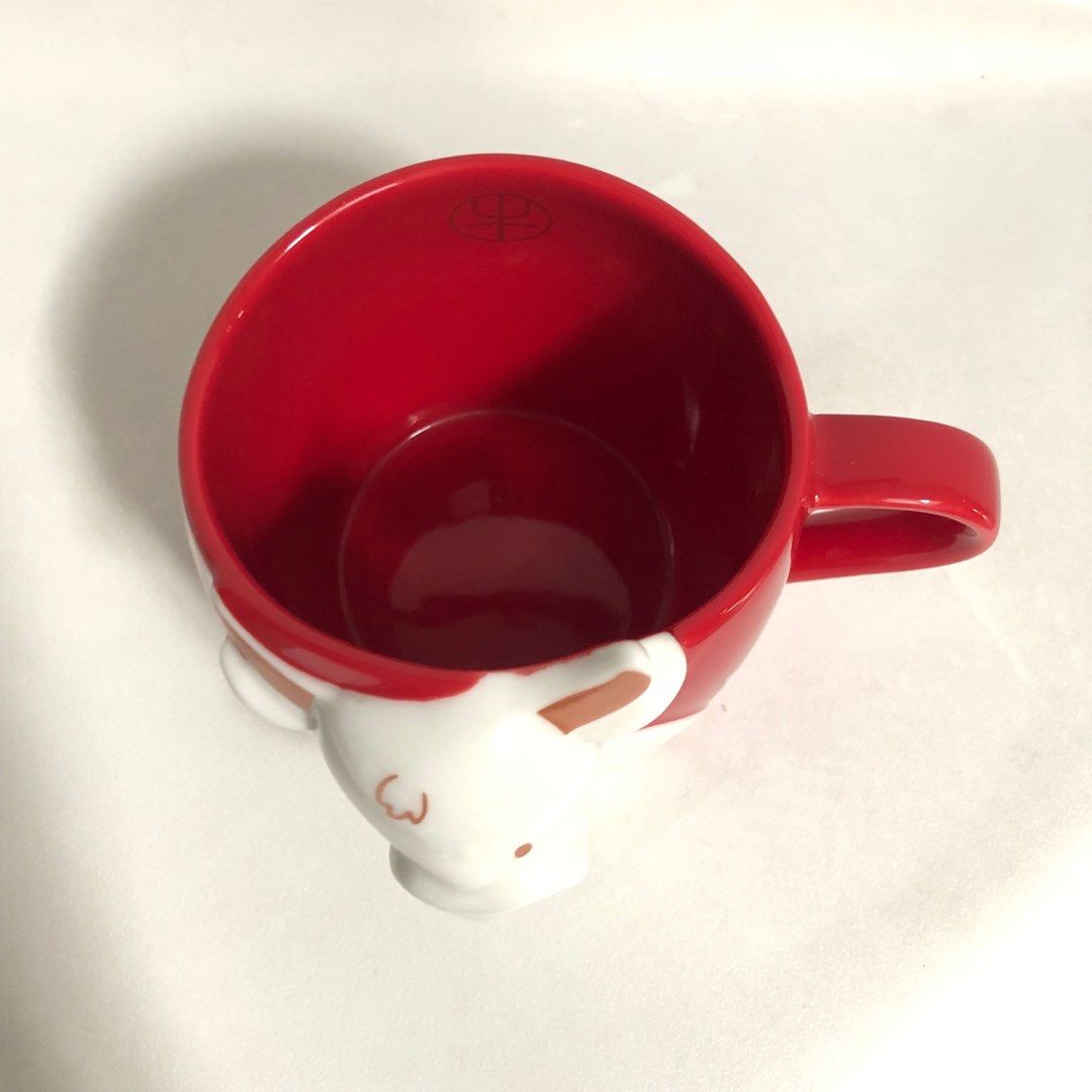 Starbucks CNY Red Bull Ox Cow Mug, Furniture & Home Living, Kitchenware