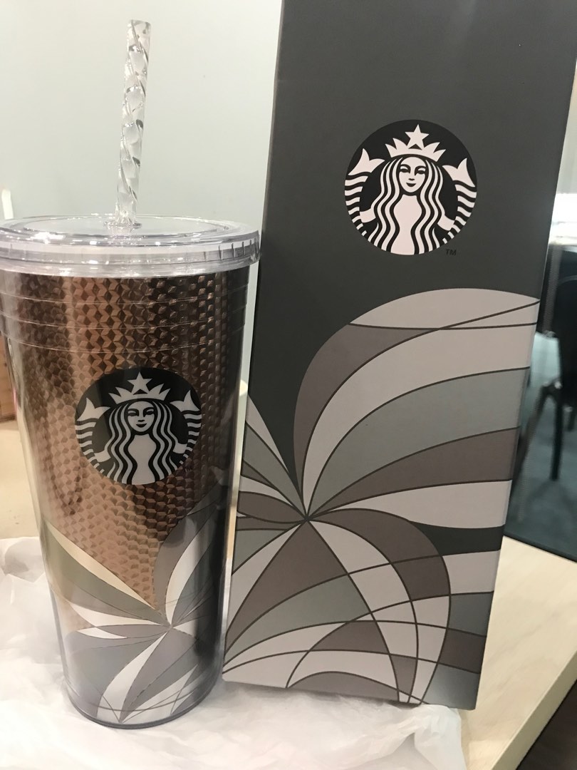 Starbucks tumbler with Straw, Furniture & Home Living, Kitchenware