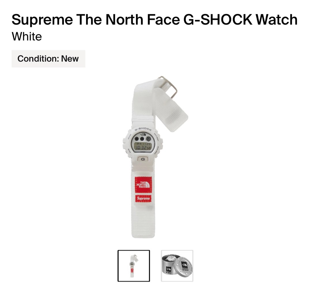 Supreme X The north face X G-Shock watch, 名牌, 手錶- Carousell