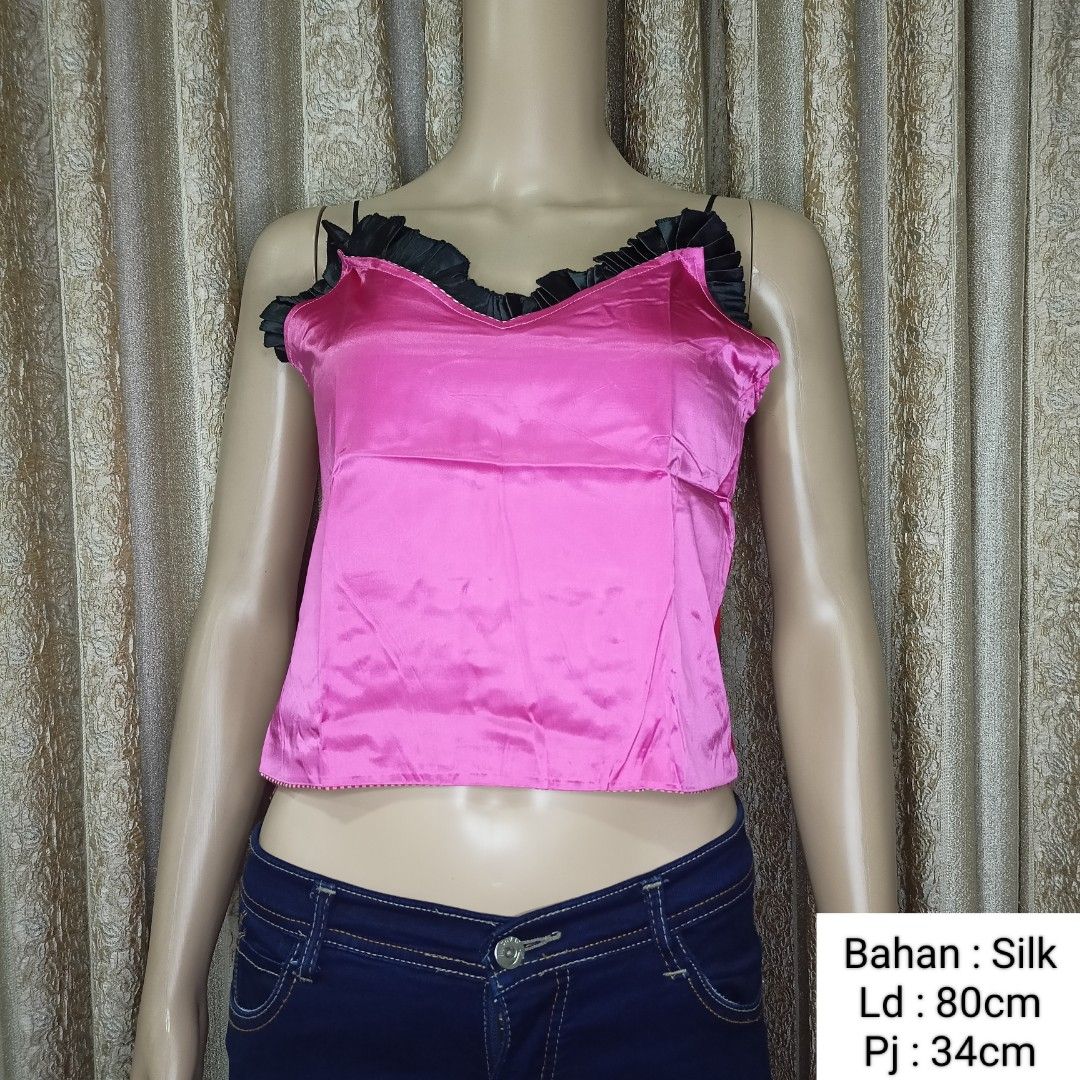 Tangtop atasan sexy lingerie crop top, Fesyen Wanita, Pakaian