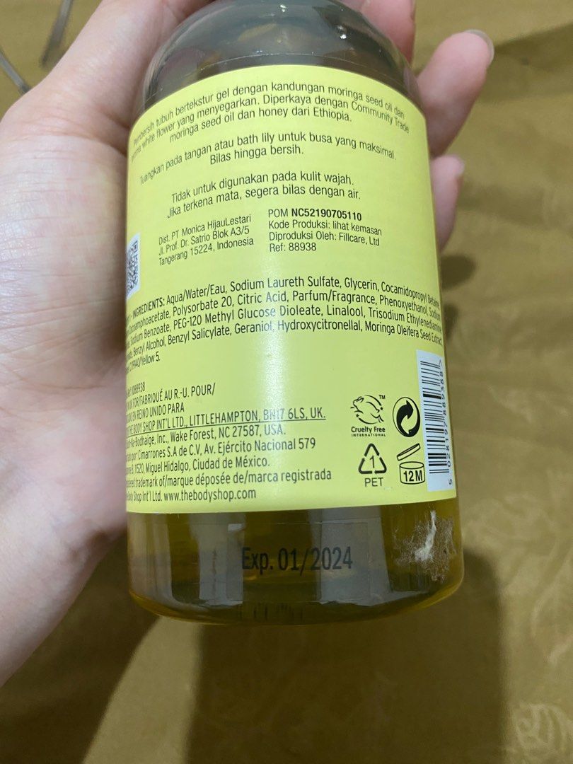 The Body Shop Shower Gel Moringa 250ml, Kesehatan & Kecantikan, Kulit