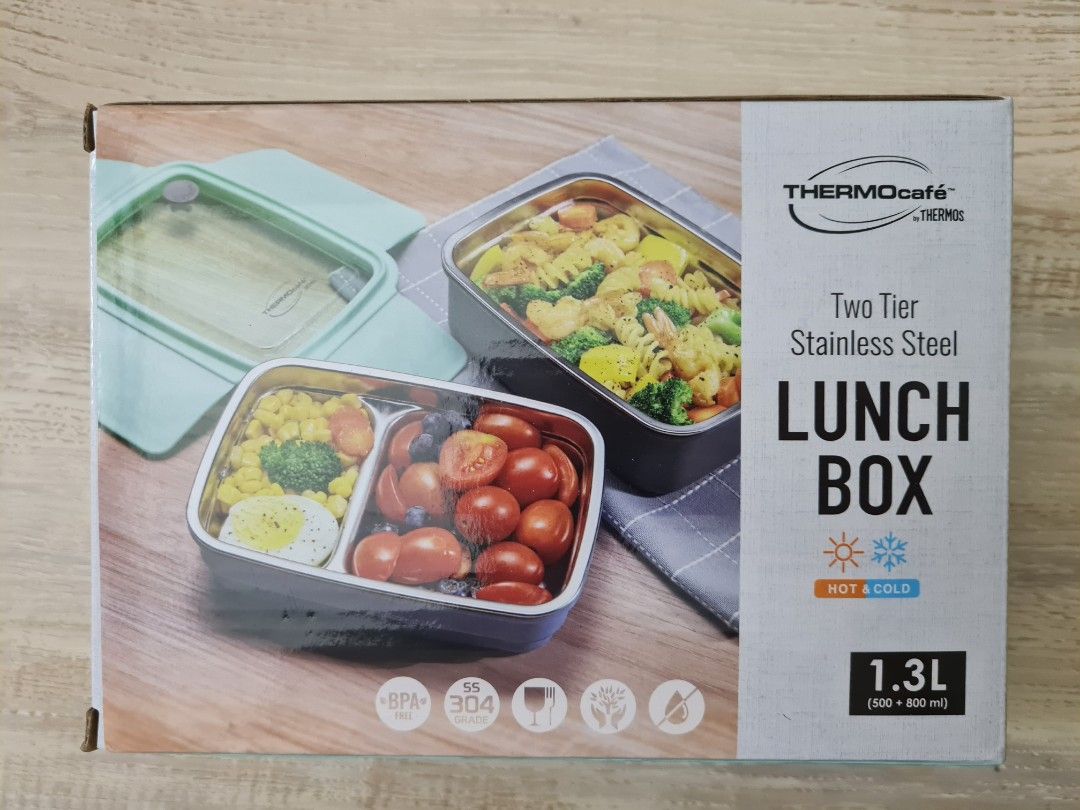 THERMOCAFE 1.3L TWO TIER STAINLESS STEEL LUNCH BOX, TV & Home