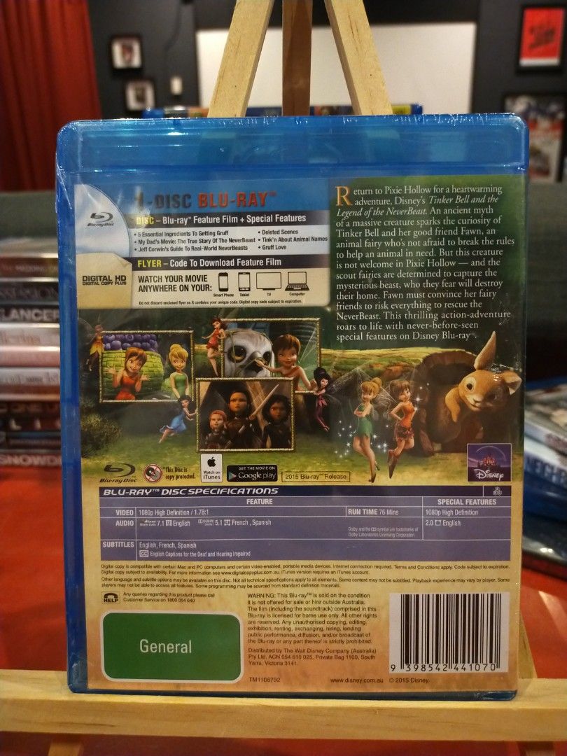 Tinkerbell and the Legend of the Neverbeast bluray, Hobbies &