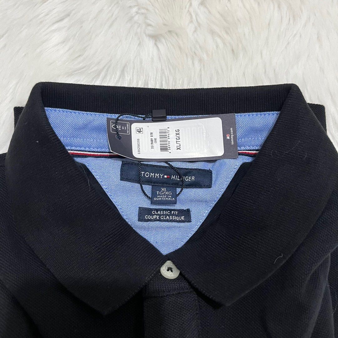 Tommy Hilfiger Classic Fit Polo Shirt Black, Men's Fashion, Tops & Sets ...