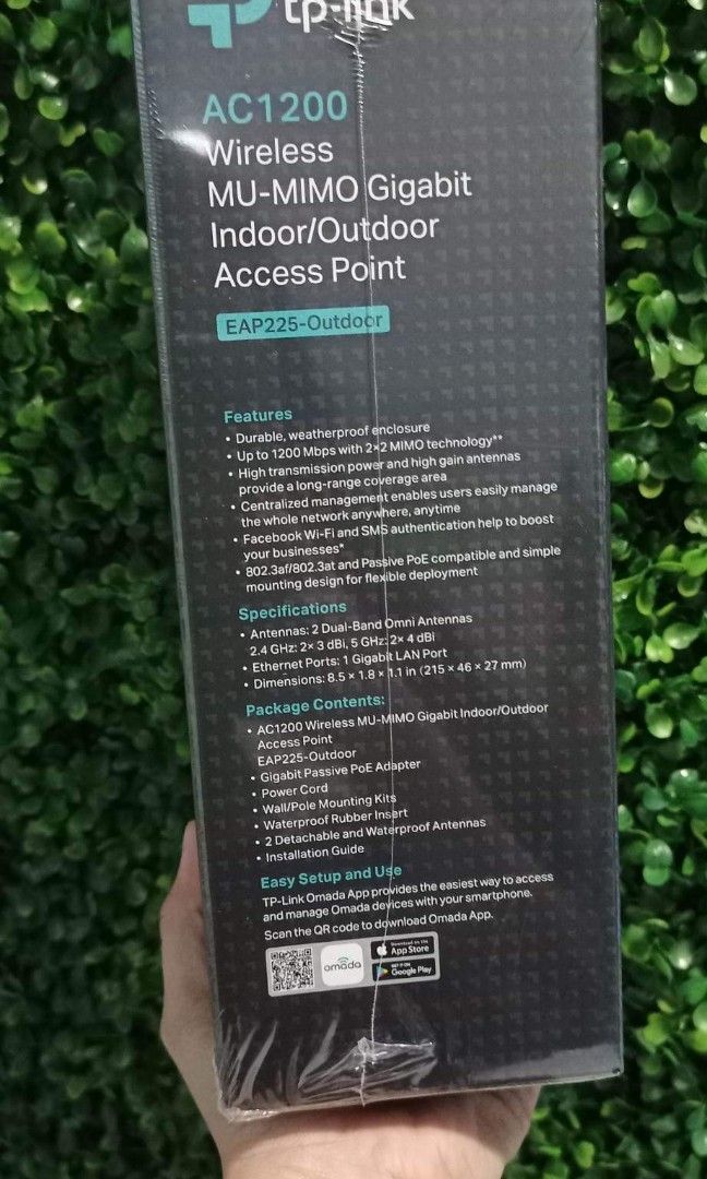 TP-Link EAP225 Outdoor AC1200 Wireless MU-MIMO Gigabit Access Point (Category: Networking) located in Makati City. Submitted by slaccessoriesshop (Listing ID 1202934969, Image 3). Description: TP-Link EAP225 Outdoor AC1200 Wireless MU-MIMO Gigabit Access Point ✅ Guaranteed Original / Brand New ✅ 7 days replacement for factory defect ✅ 1 year warranty 💥 We issue SALES INVOICE 💥 Accepting BULK ORDERS --------------------------------- 📌 SHIPPING 