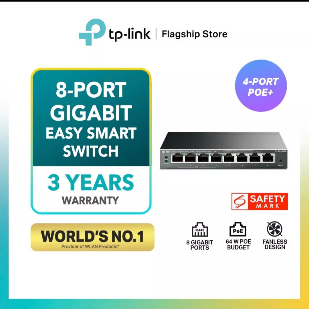 TP Link - 8-Port Gigabit Easy Smart Switch with 4-Port PoE TL-SG108PE?