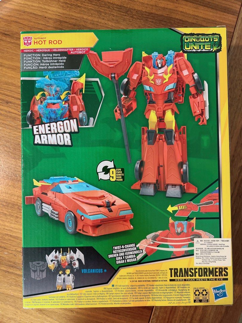 Hasbro Transformers Cyberverse Ultimate S4 Hot Rod, Figura 23 Cm Con Energon Armor E Funzione Twist-N-Change, Giocattolo Per Bambini 6+ Anni