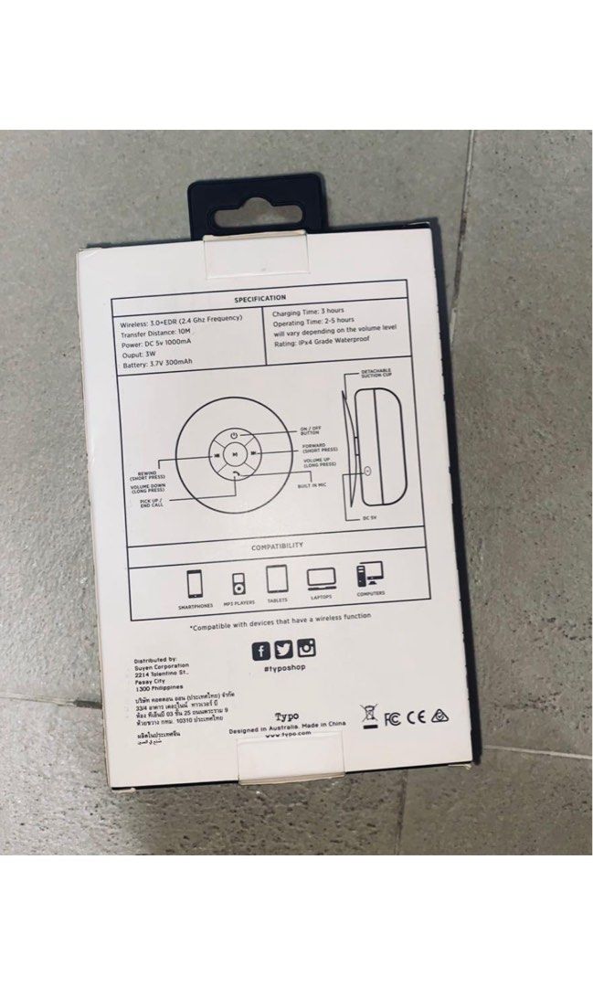 Typo Shower Speaker, Audio, Soundbars, Speakers & Amplifiers on Carousell