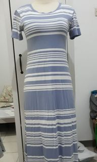 Uniqlo blue stripes long dress