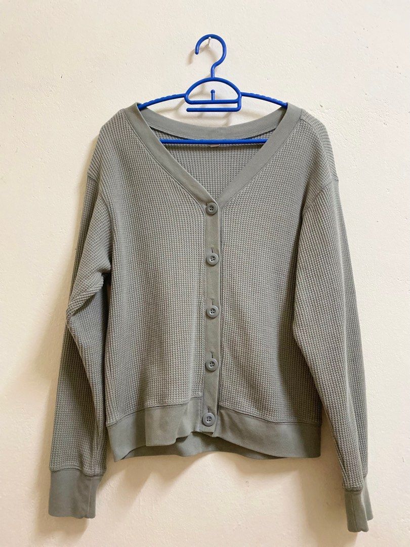 Uniqlo clearance waffle cardigan