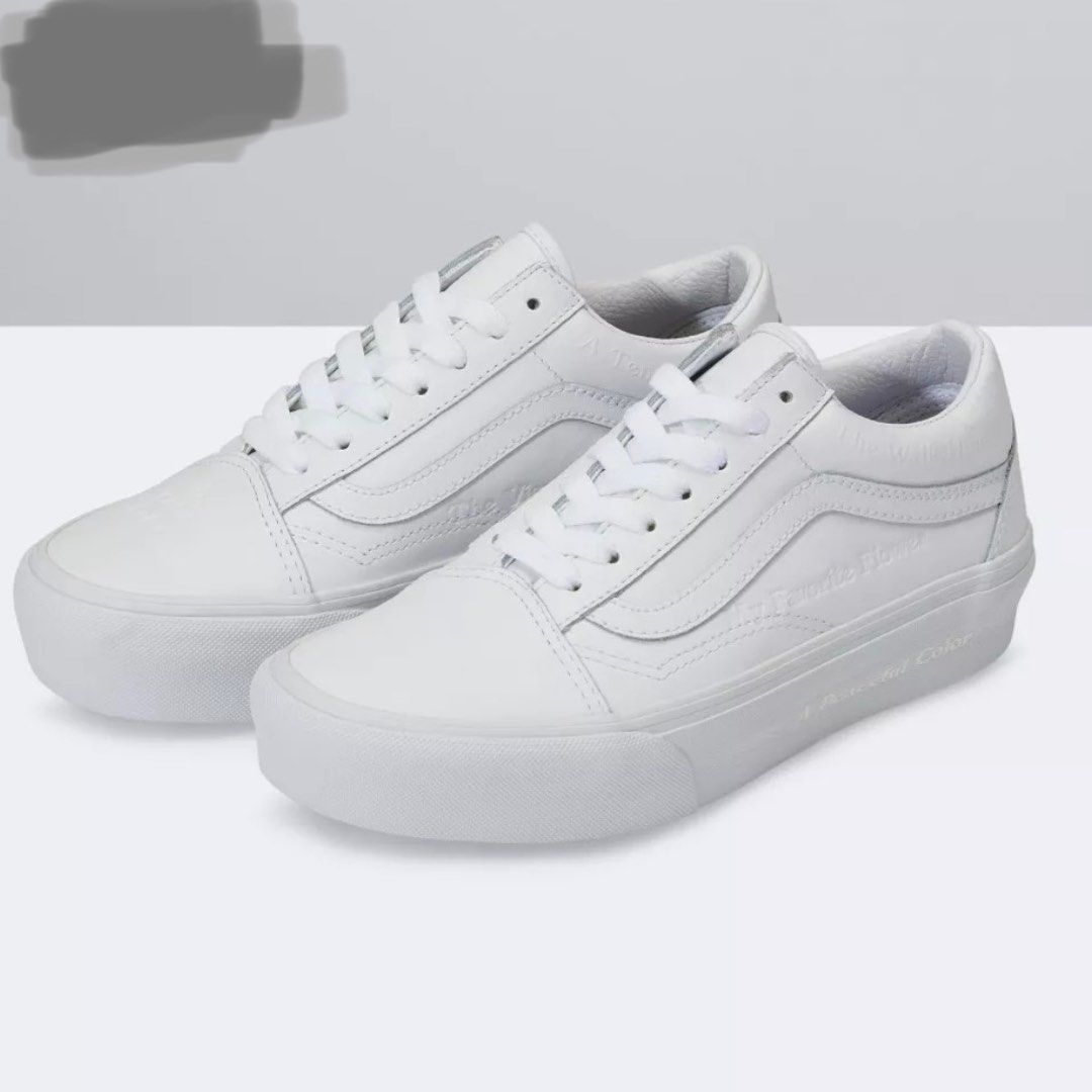 White old shop skool platform vans
