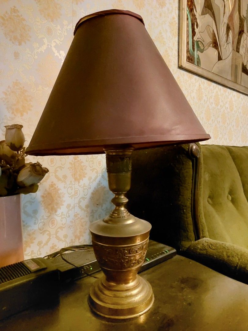 VINTAGE BRASS LAMP SHADE, Furniture & Home Living, Lighting & Fans