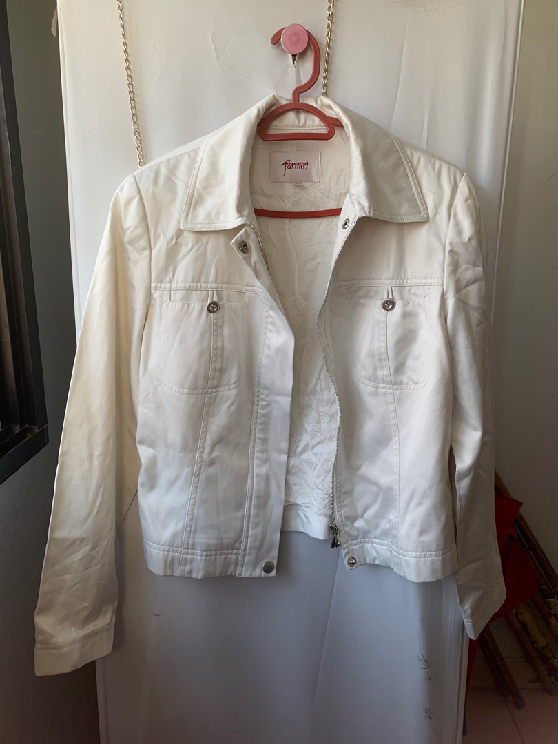 Vintage White Satin Jacket Women s Fashion Coats Jackets and