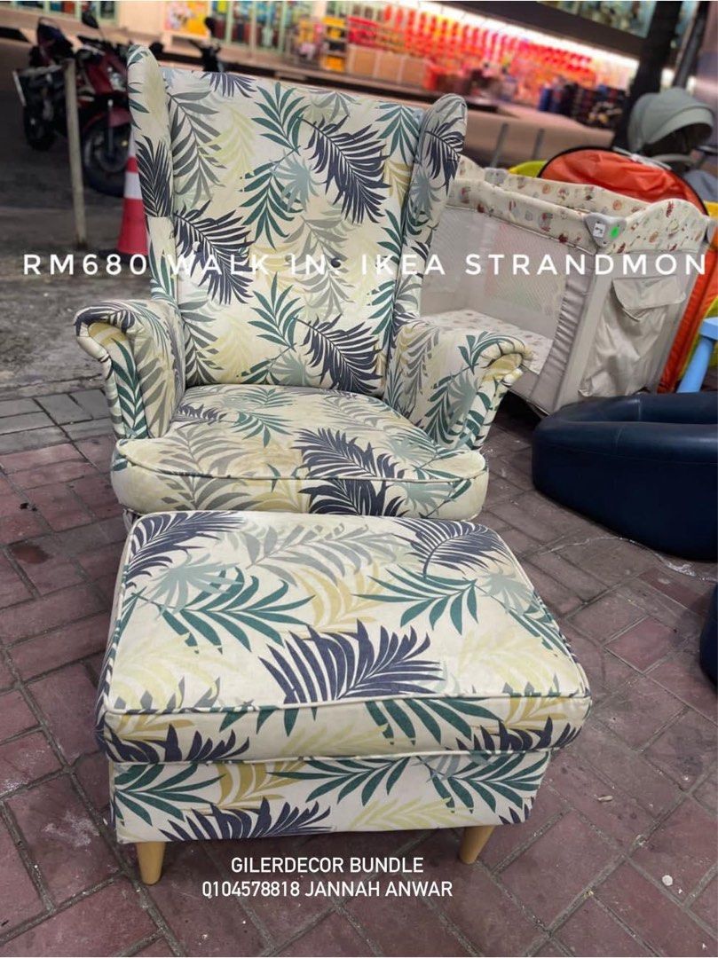 WING CHAIR IKEA USED, Furniture & Home Living, Furniture, Chairs on