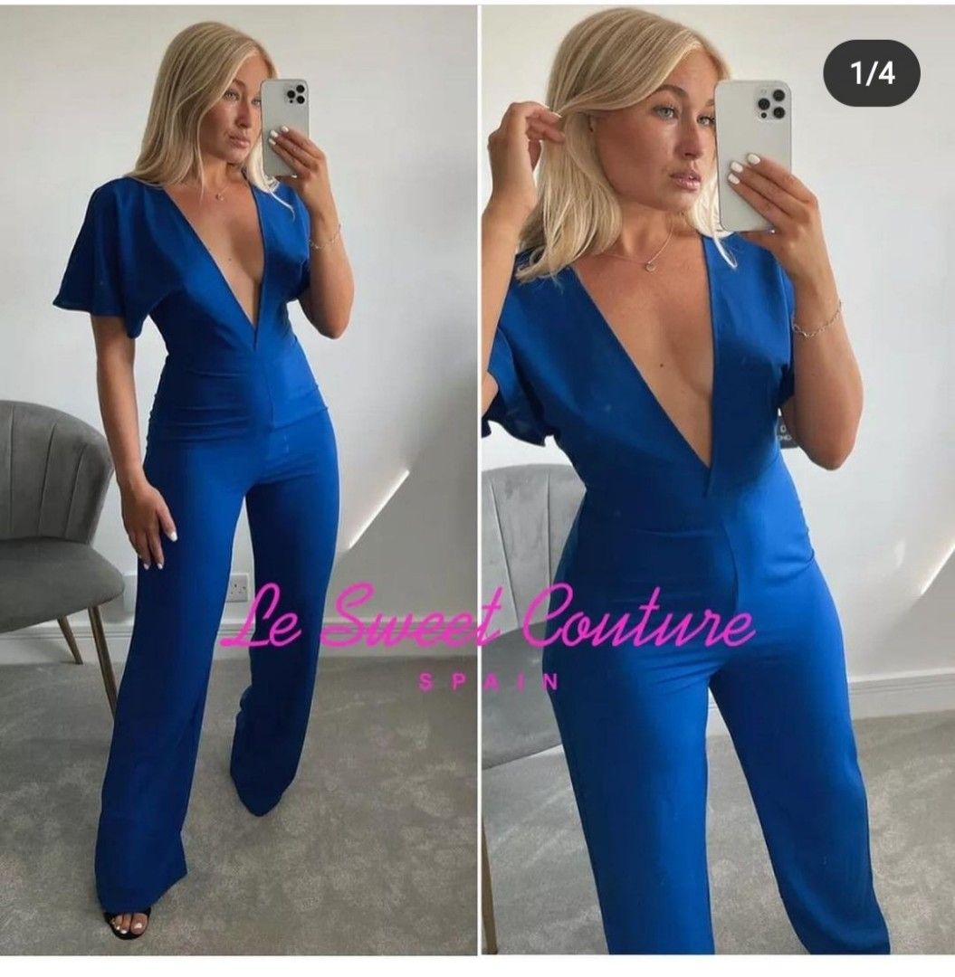 Royal blue jumpsuit store zara