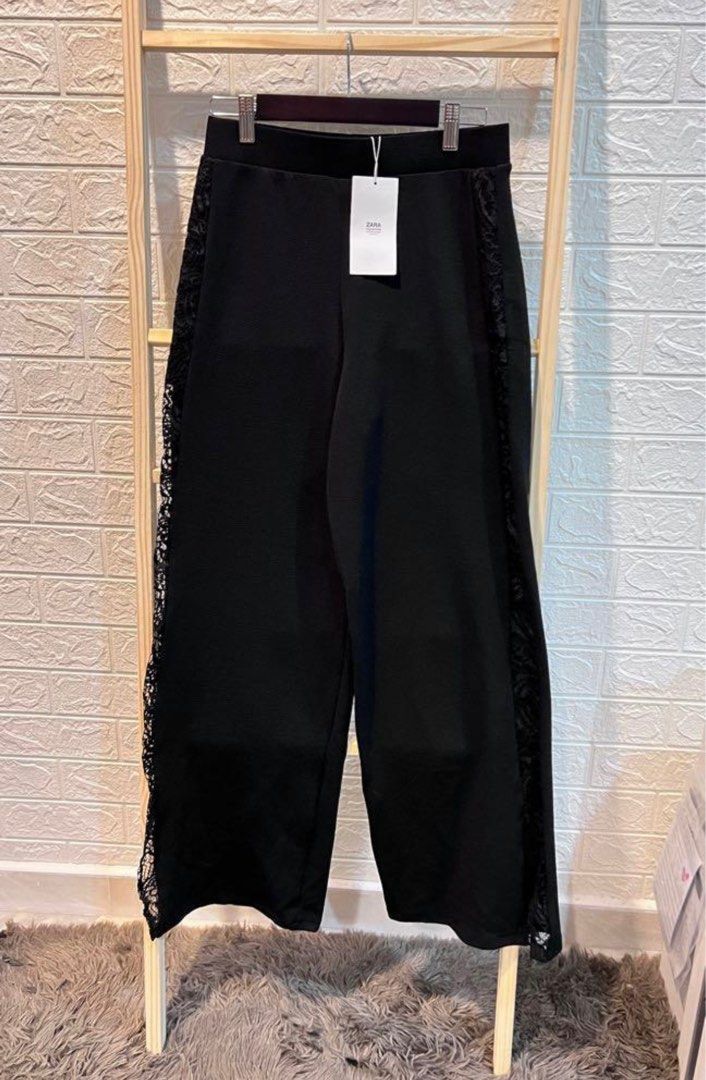 Zara black lace pants top