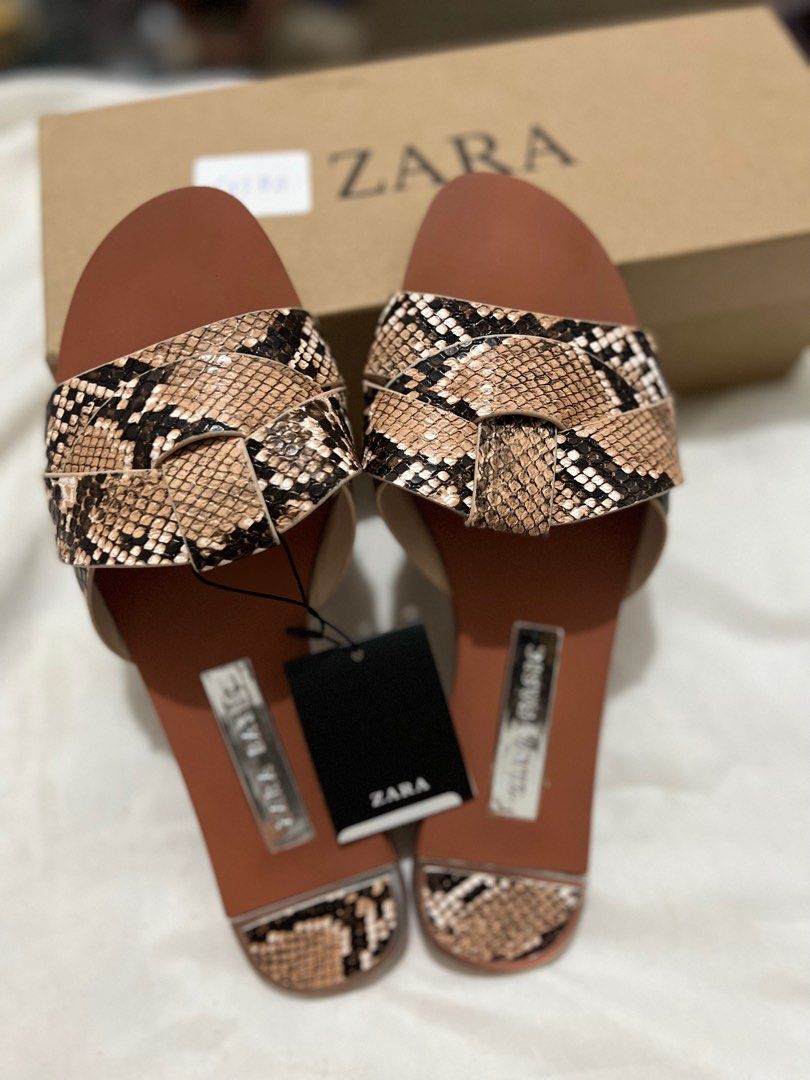 Zara Snake print sandals Women s Fashion Footwear Flats