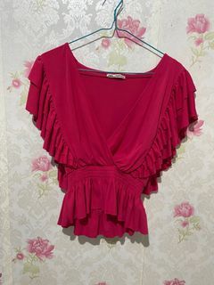 Zara top / zara blouse / zara ruffle top