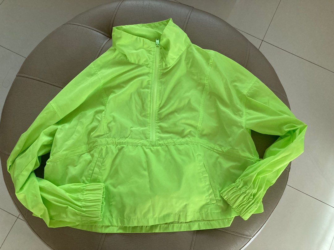 Zara Windbreaker in Fluorescent Green, Women's Fashion, Coats, Jackets