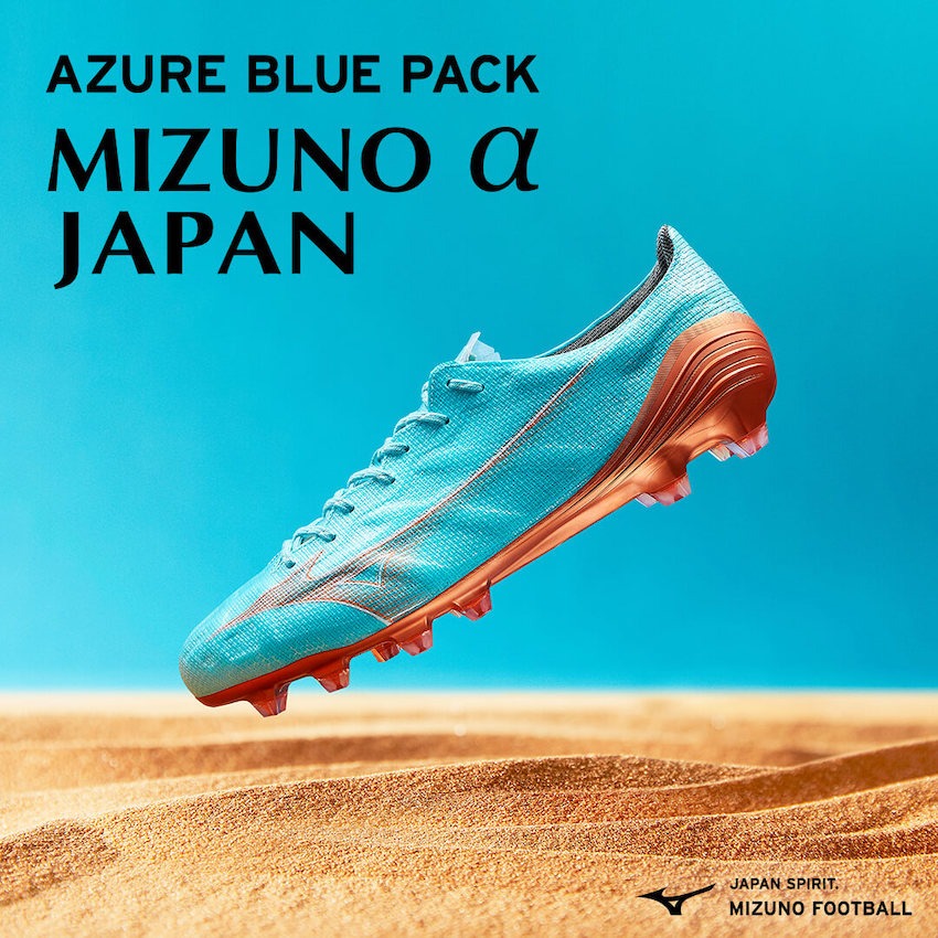 免費送貨，日本製MIZUNO ALPHA JAPAN AZURE BLUE 足球鞋, 運動產品