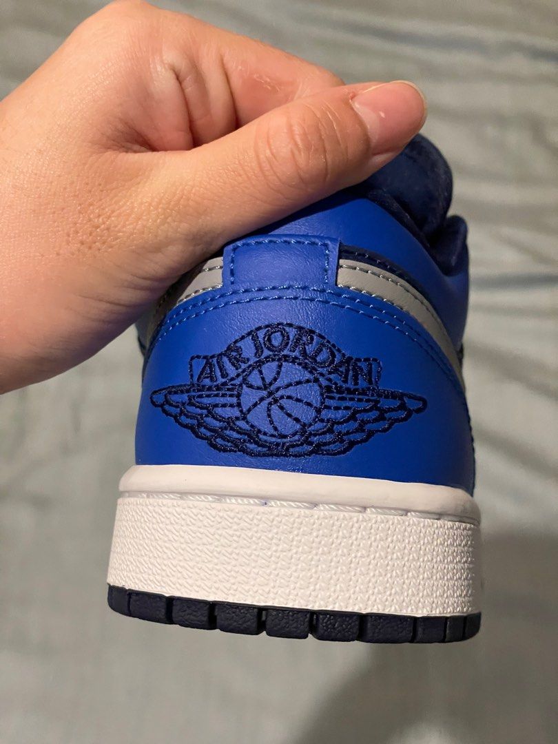 Air jordan 1 low blue and black hot sale