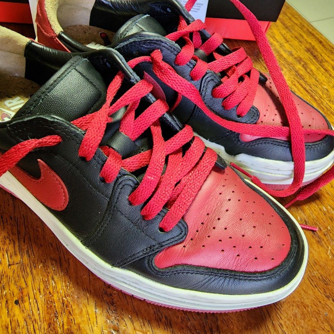 Air Jordan 1 Low Elevate (Category: Sneakers) located in Cabuyao City. Submitted by HelloSunshineDeclutters (Listing ID 1203133088, Image 1). Description: air Jordan 1 Low Elevate color: Black/Gym Red used 3x only size 7 sRP is 7,595php.