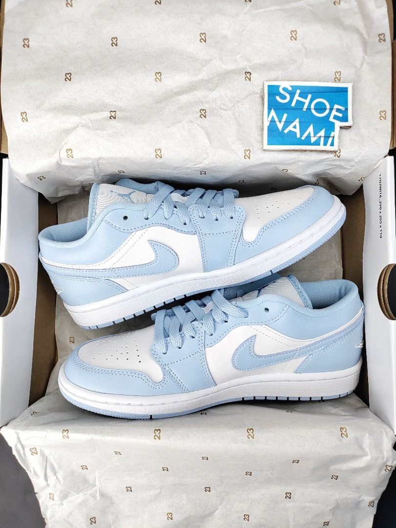 Air Jordan 1 Low White Ice Blue Size 5W 5.5W 6.5W 8W 9.5W