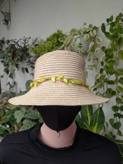 Aldracil – Topi Pantai Anyaman Anak Laki Perempuan AP40 Leaf Boy Girl Balita Koboi Bucket Second Preloved Thrift Hat