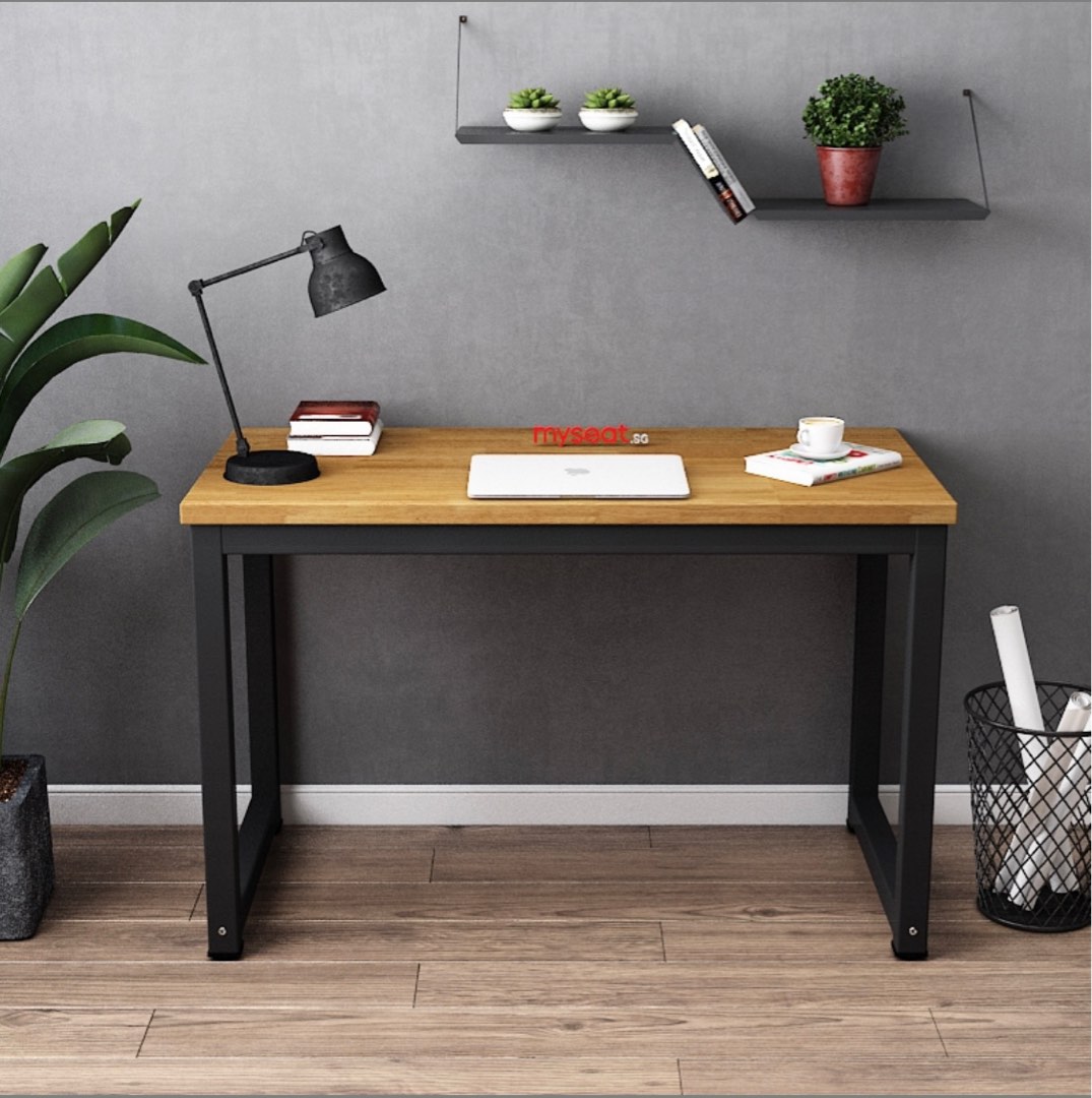 Apache Solid Rubber Wood Study Desk Table Coffee Grey Colour, Furniture ...