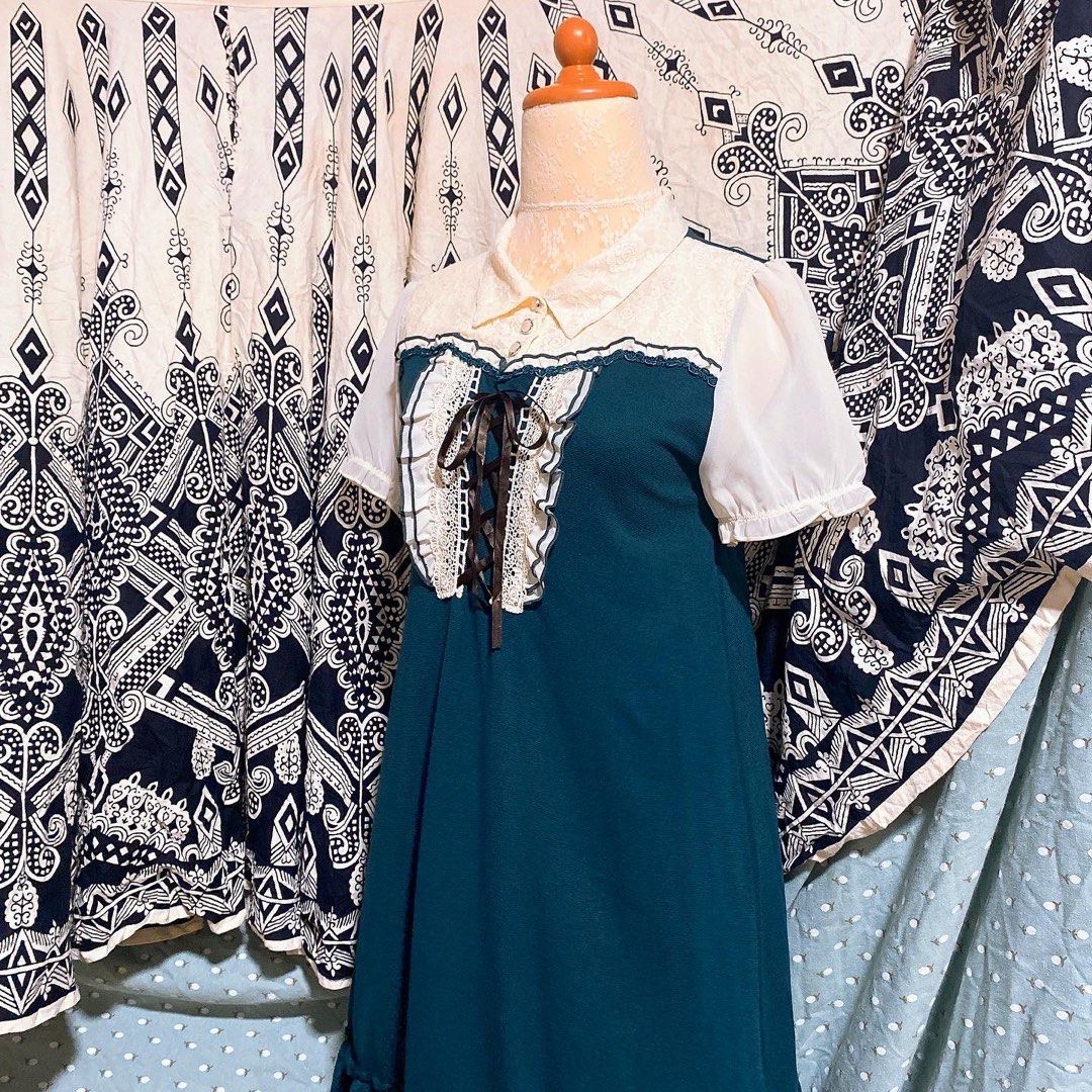 AXES FEMME ribboned Pip collar Mini Dress, Women's Fashion, Dresses